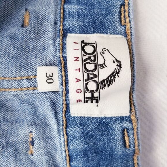 Jordache Vintage Jamie Patched Denim Jean Shorts Cuffed Size 30 W Boho Hippie - Picture 3 of 10